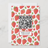 Berry Sweet Strawberry ベビーシャワー | QR RSVP  招待状 (裏面)