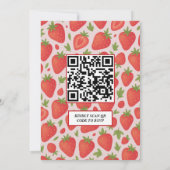 Berry Sweet Strawberry ベビーシャワー | QR RSVP 招待状 (裏面)