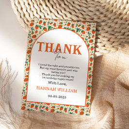 Berry Sweet Strawberry 1st Birthday Party サンキューカード