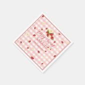 Berry Sweet Strawberry 1st Birthday Party スタンダードカクテルナプキン (角)