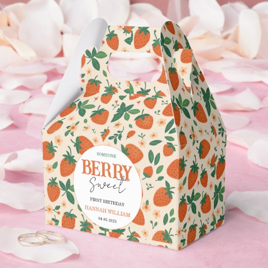 Berry Sweet Strawberry 1st Birthday Party フェイバーボックス (ウェディング)
