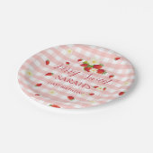 Berry Sweet Strawberry 1st Birthday Party ペーパープレート (アングル)