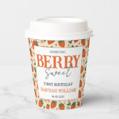Berry Sweet Strawberry 1st Birthday Party 紙コップ (正面)
