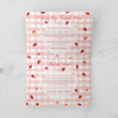 Berry Sweet Strawberry 1st Birthday Photo Folded H サンキューカード (内部)