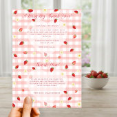 Berry Sweet Strawberry 1st Birthday Photo Folded H サンキューカード