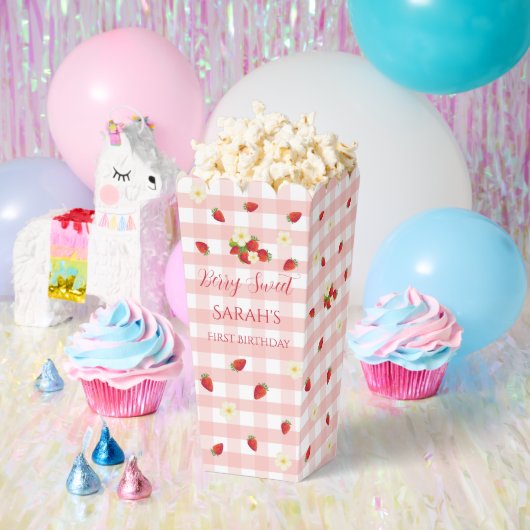 Berry Sweet Strawberry 1st Birthday Popcorn  フェイバーボックス (パーティー)
