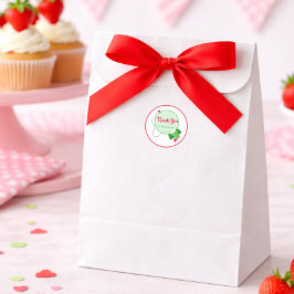 Berry Sweet Strawberry 1st Birthday Thank You ラウンドシール