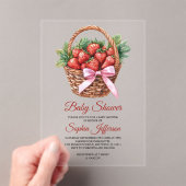 Berry Sweet Strawberry Baby Shower アクリル招待状 (インサイチュ (ポータブル))