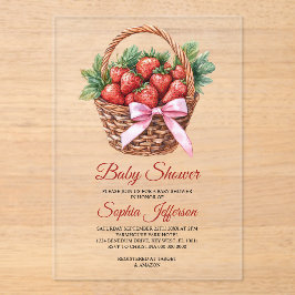 Berry Sweet Strawberry Baby Shower アクリル招待状