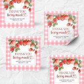 Berry Sweet Strawberry Baby Shower スクエアシール