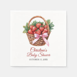 Berry Sweet Strawberry Baby Shower スタンダードカクテルナプキン