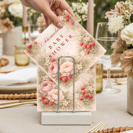 Berry Sweet Strawberry Baby Shower スタンダードカクテルナプキン