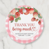 Berry Sweet Strawberry Baby Shower フェイバータグ (正面)