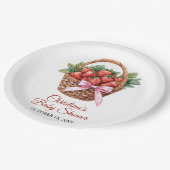 Berry Sweet Strawberry Baby Shower ペーパープレート (アングル)