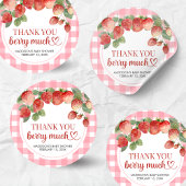 Berry Sweet Strawberry Baby Shower ラウンドシール