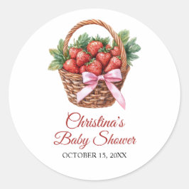 Berry Sweet Strawberry Baby Shower ラウンドシール
