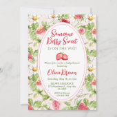 Berry Sweet Strawberry Baby Shower 招待状 (正面)