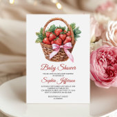Berry Sweet Strawberry Baby Shower 招待状