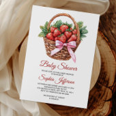 Berry Sweet Strawberry Baby Shower 招待状