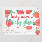 Berry sweet strawberry baby shower 招待状 (正面)