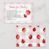 Berry Sweet Strawberry Baby Shower Book Request エンクロージャーカード (正面/裏面)