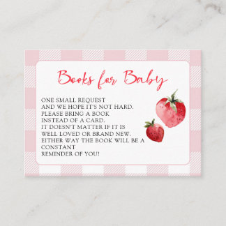 Berry Sweet Strawberry Baby Shower Book Request エンクロージャーカード