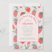 Berry Sweet Strawberry Baby Shower  Design 招待状 (正面)