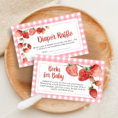 Berry Sweet Strawberry Baby Shower Diaper Raffle エンクロージャーカード
