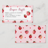 Berry Sweet Strawberry Baby Shower Diaper Raffle  エンクロージャーカード (正面/裏面)