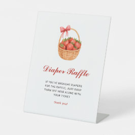 Berry Sweet Strawberry Baby Shower Diaper Raffle 台座サイン