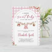Berry Sweet Strawberry Baby Shower Invitation 招待状 (スタンド正面)