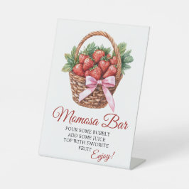 Berry Sweet Strawberry Baby Shower Mimosa Bar Sign 台座サイン
