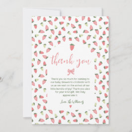 Berry Sweet Strawberry Baby Shower Thank You サンキューカード