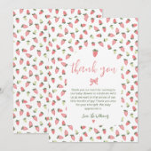 Berry Sweet Strawberry Baby Shower Thank You サンキューカード (正面/裏面)