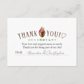 Berry Sweet Strawberry Baby Shower Thank You サンキューカード (正面)