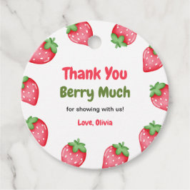 Berry Sweet Strawberry Baby Shower Thank You  フェイバータグ