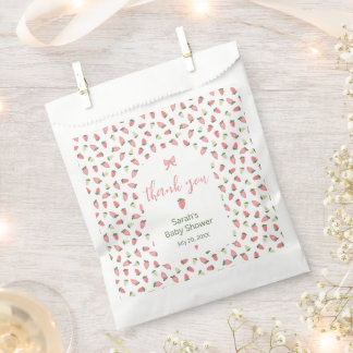 Berry Sweet Strawberry Baby Shower Thank You フェイバーバッグ