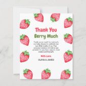 Berry Sweet Strawberry Baby Shower Thank You Card (正面)