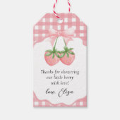 Berry Sweet Strawberry Baby Shower Thank You Favor ギフトタグ (正面)