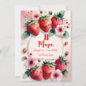 Berry Sweet Strawberry Birthday Invitation  招待状 (正面)