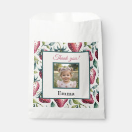 Berry Sweet Strawberry Birthday Thank You Photo フェイバーバッグ