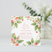 Berry Sweet Strawberry Bridal Shower Invitation 招待状 (スタンド正面)
