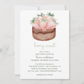 Berry Sweet Strawberry Cupcake Baby Shower 招待状 (正面)