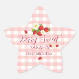 Berry Sweet Strawberry Favor Gift 1st Birthday  星シール