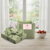 Berry Sweet Strawberry Favor Gift 1st Birthday  長方形シール