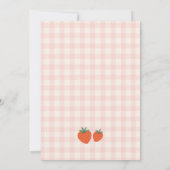 Berry Sweet Strawberry Gingham Baby Shower 招待状 (裏面)