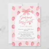 Berry Sweet Strawberry Girl Baby Shower 招待状 (正面)