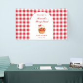 Berry Sweet Strawberry Girl Baby Shower Welcome 横断幕 (トレードショー)