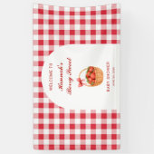 Berry Sweet Strawberry Girl Baby Shower Welcome 横断幕 (縦)