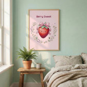 Berry Sweet Strawberry Kawaii Cute Wall Art Poster ポスター